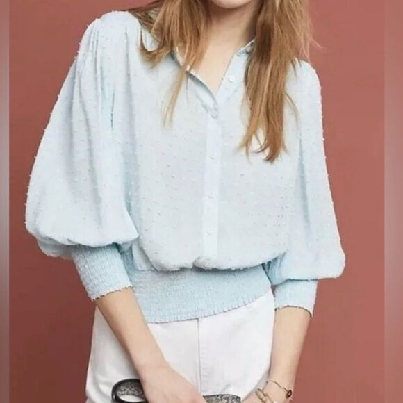 Maeve Light Blue Blouse - Picture 1 of 6